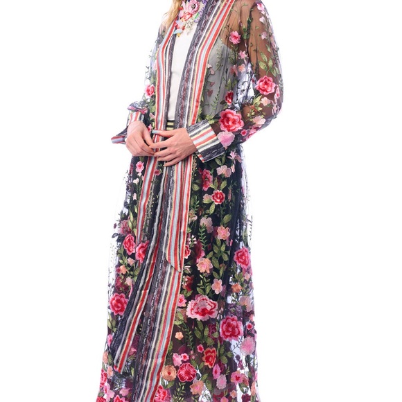 Aratta Multicolor Embroidered Sheer Duster - Picture 3 of 4